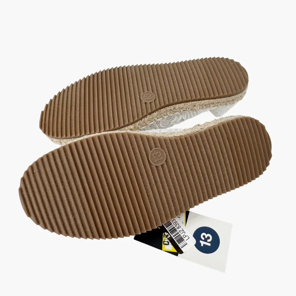 NEW art class Kids' Madeline Lace Espadrille Mary Jane Flats - White - Size 13